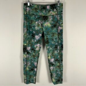 💕 Calvin Klein Performance High Waist Tie Dye Leggings XL - Teal Abstract